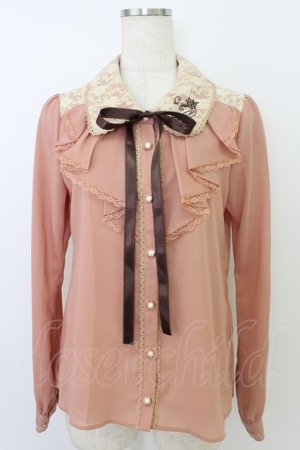 画像: axes femme / レース襟刺繍ブラウス  ピンク T-26-03-24-010-AX-BL-SA-ZT