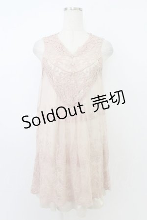 画像: axes femme / チュールレースカットチュニ M ピンク T-26-03-24-011-AX-OP-SA-ZT