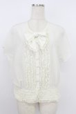 画像1: PINK HOUSE / 胸元リボン&裾レース半袖ブラウス  アイボリー T-26-03-24-002-LO-BL-SA-ZT (1)