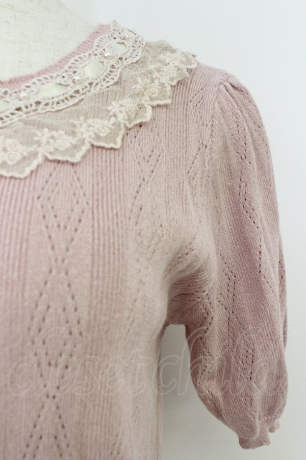 画像4: axes femme / クロス編みニットプルオーバー  ピンク T-26-03-24-012-AX-TO-SA-ZT (4)