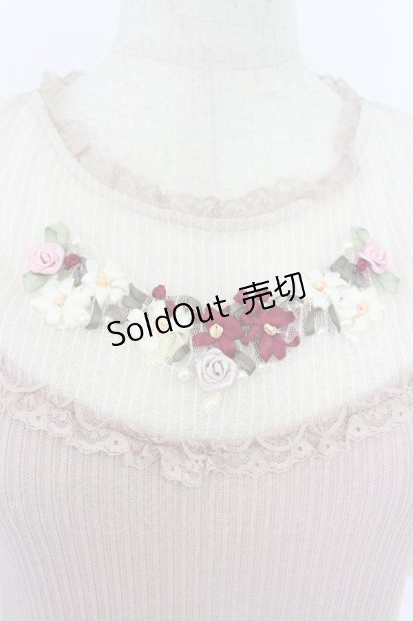 画像3: axes femme POETIQUE / ブーケリボン刺繍リブプルオーバー  ピンク T-26-03-24-013-AX-TO-SA-ZT (3)