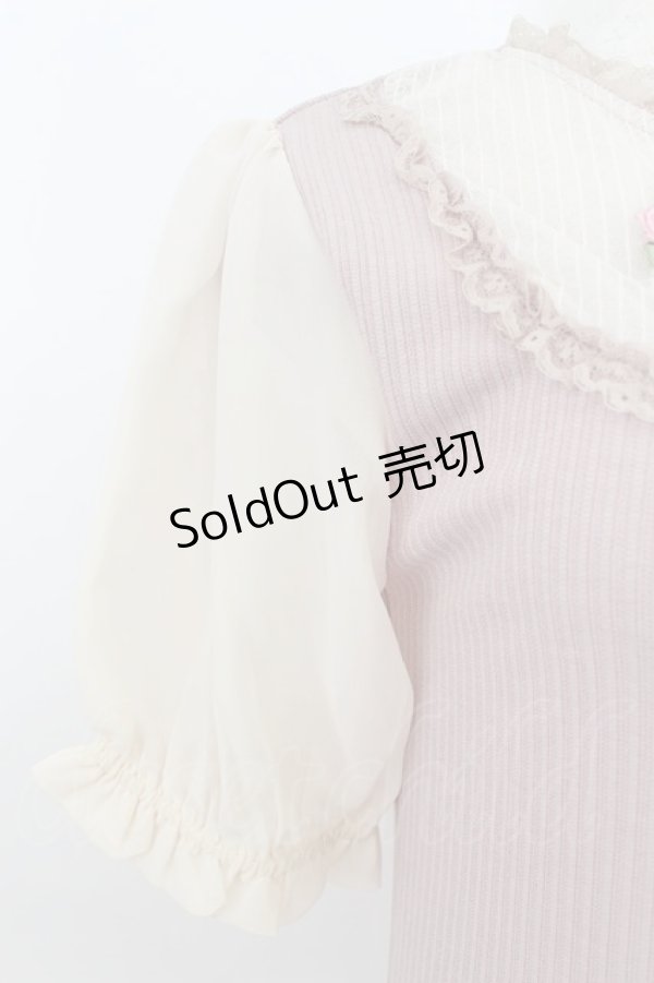 画像4: axes femme POETIQUE / ブーケリボン刺繍リブプルオーバー  ピンク T-26-03-24-013-AX-TO-SA-ZT (4)