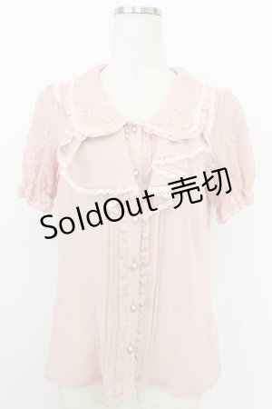 画像: axes femme / フェミニンラッフルブラウス  ピンク T-26-03-24-014-AX-BL-SA-ZT