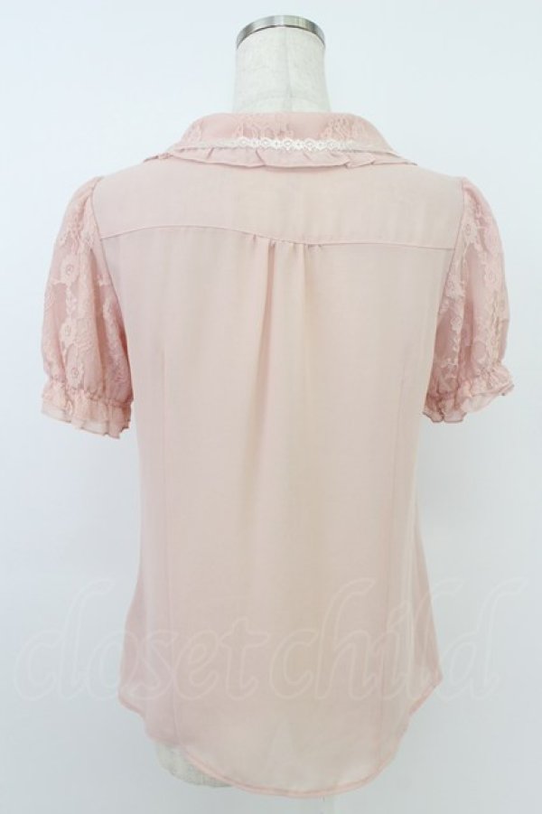 画像2: axes femme / フェミニンラッフルブラウス  ピンク T-26-03-24-014-AX-BL-SA-ZT (2)