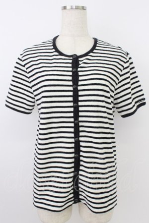 画像: INGEBORG / パイルボーダーカーディガン  ネイビー×アイボリー T-26-03-24-015-LO-TO-SA-ZT