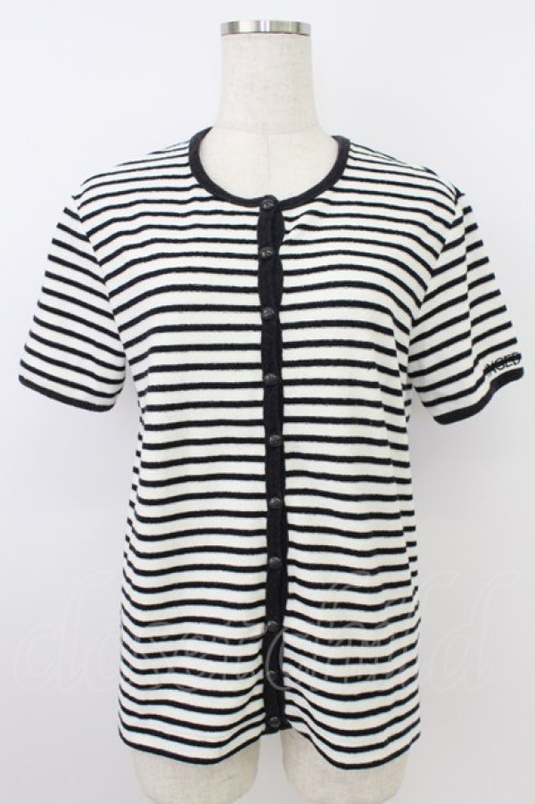 画像1: INGEBORG / パイルボーダーカーディガン  ネイビー×アイボリー T-26-03-24-015-LO-TO-SA-ZT (1)