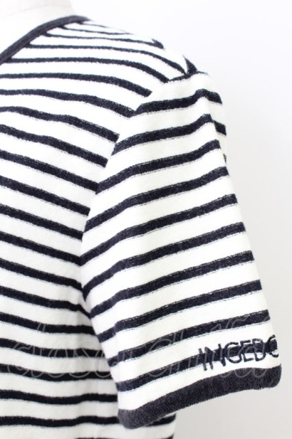 画像3: INGEBORG / パイルボーダーカーディガン  ネイビー×アイボリー T-26-03-24-015-LO-TO-SA-ZT (3)