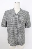 画像1: INGEBORG / ギンガムフラップポケット付半袖シャツ  ブラック T-26-03-24-016-LO-BL-SA-ZT (1)