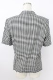 画像2: INGEBORG / ギンガムフラップポケット付半袖シャツ  ブラック T-26-03-24-016-LO-BL-SA-ZT (2)