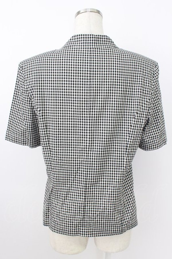 画像2: INGEBORG / ギンガムフラップポケット付半袖シャツ  ブラック T-26-03-24-016-LO-BL-SA-ZT (2)