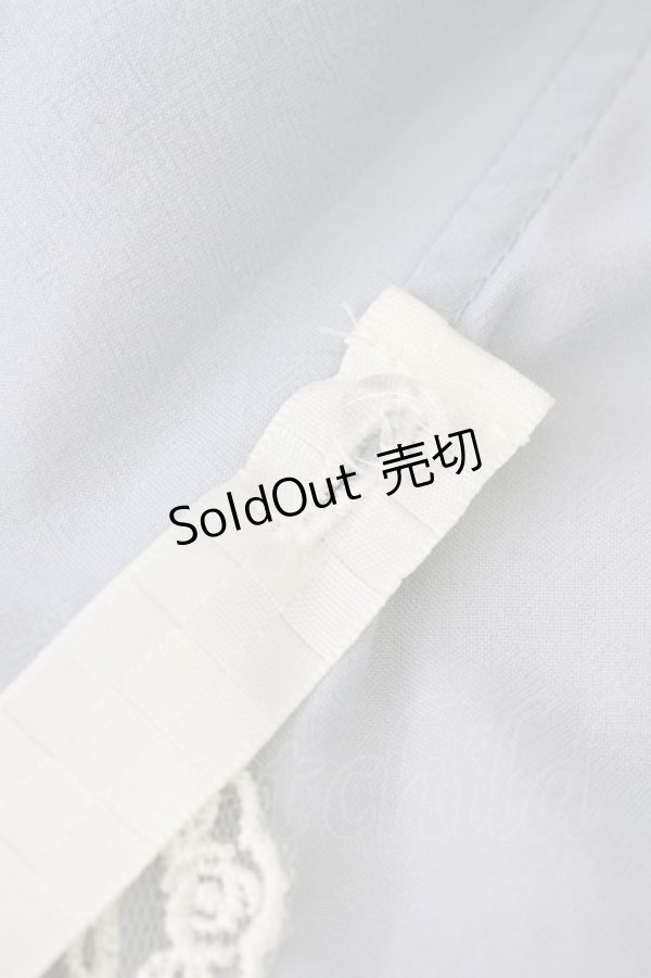 画像3: axes femme POETIQUE / リボン刺繍襟半袖ブラウス  サックス T-26-03-24-019-AX-BL-SA-ZT (3)