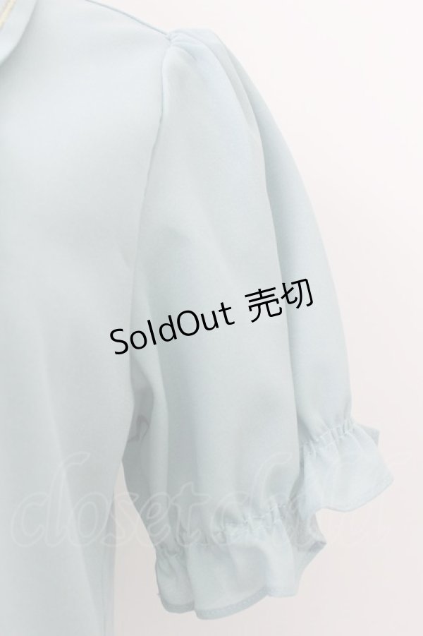 画像4: axes femme POETIQUE / ブック刺繍ブラウス  サックス T-26-03-24-020-AX-BL-SA-ZT (4)