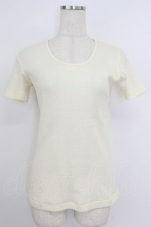 画像: INGEBORG / リブ刺繍ロゴ半袖トップス  アイボリー T-26-03-24-003-LO-TO-SA-ZT