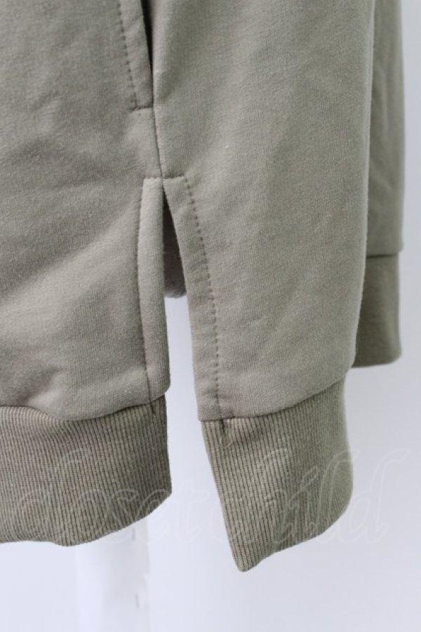 画像4: axes femme / フード付き半袖パーカーチュニ  カーキ T-26-03-24-023-AX-OP-SA-ZT (4)