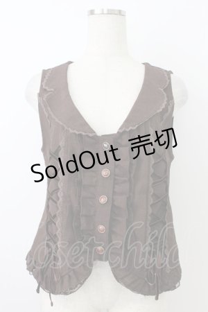 画像: axes femme / レースアップベスト  ブラウン T-26-03-24-024-AX-TO-SA-ZT