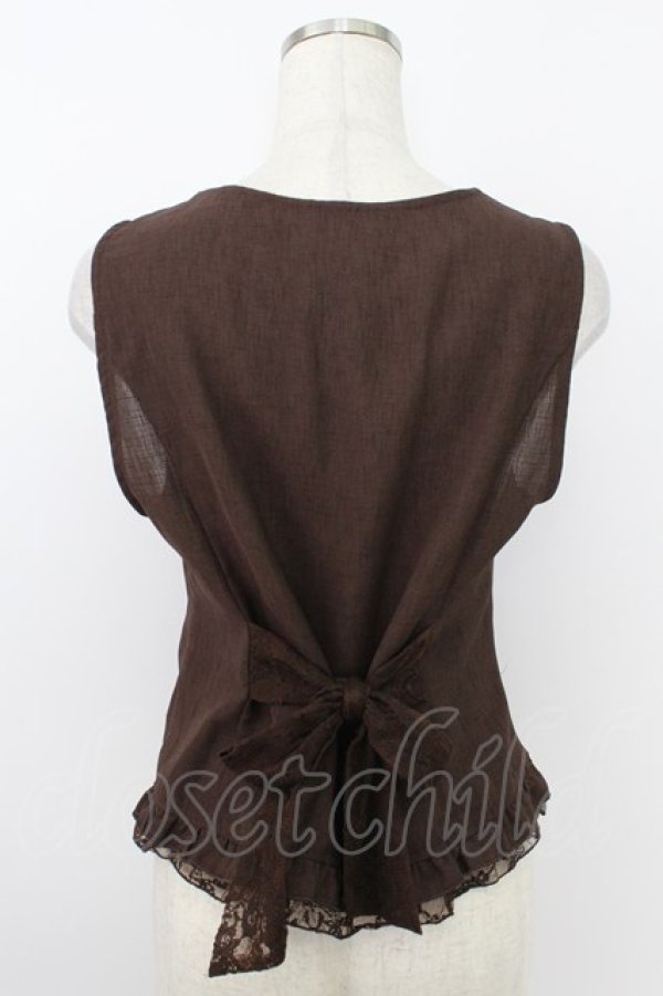 画像2: axes femme / レースアップベスト  ブラウン T-26-03-24-024-AX-TO-SA-ZT (2)