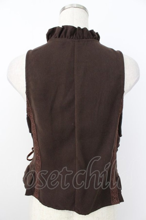 画像2: axes femme / サイド編み下げベスト  ブラウン T-26-03-25-026-AX-BL-SA-ZT (2)