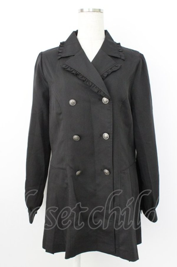 画像1: axes femme POETIQUE / プリーツデザインハーフジャケット M クロ T-26-03-25-030-AX-JA-SA-ZT (1)