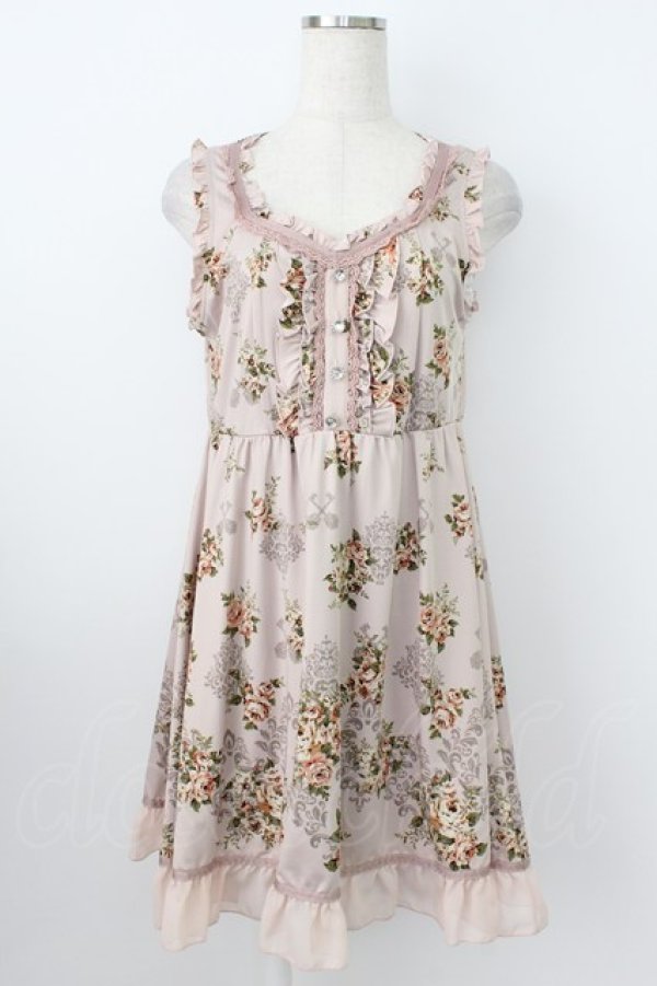 画像1: axes femme / パネル花柄チュニックワンピース M ピンク T-26-03-25-031-AX-OP-SA-ZT (1)