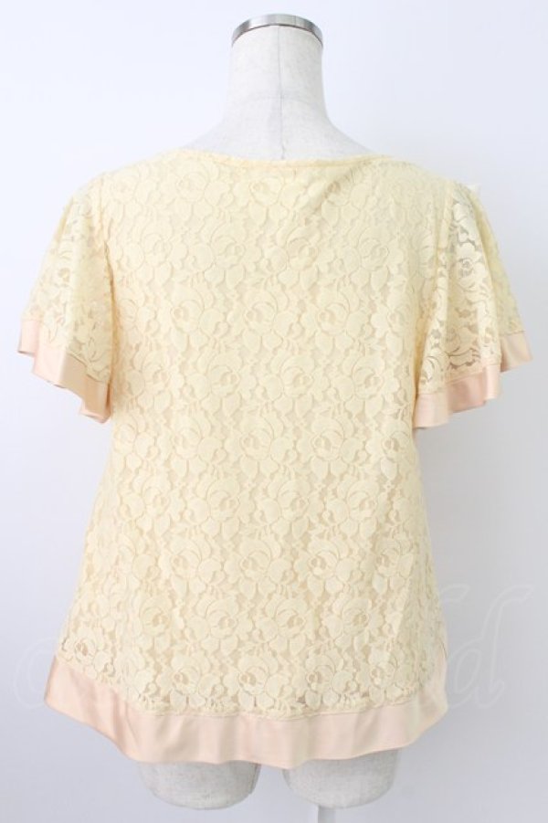 画像2: axes femme / レース半袖カットソー  アイボリー T-26-03-25-004-AX-TO-SA-ZT (2)