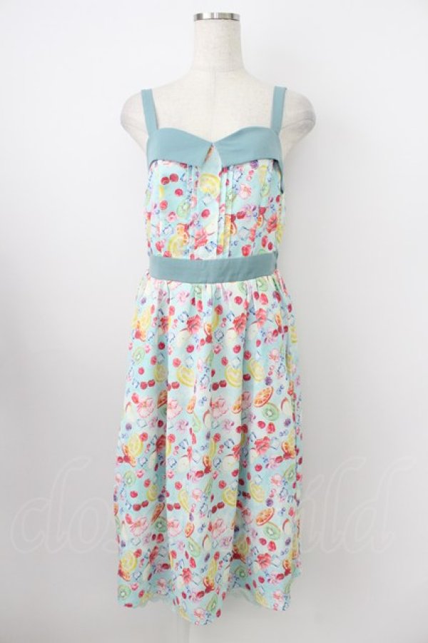 画像1: axes femme POETIQUE / フルーツパンチキャミワンピース  サックス T-26-03-25-037-AX-OP-SA-ZT (1)