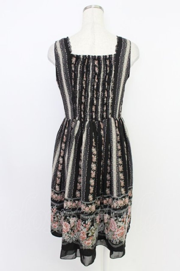 画像2: axes femme / ローズストライプジャンスカ  黒 T-26-03-25-042-AX-OP-SA-ZT (2)