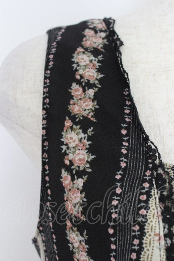 画像4: axes femme / ローズストライプジャンスカ  黒 T-26-03-25-042-AX-OP-SA-ZT (4)