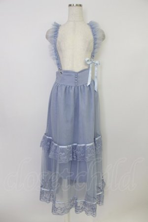 画像: axes femme POETIQUE / チュールフリルサス付スカート M サックス T-26-03-25-043-AX-SK-SA-ZT