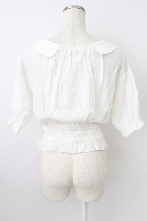 画像2: axes femme POETIQUE / バラ刺繍オフショルブラウス M ホワイト T-26-03-25-001-AX-BL-SA-ZT (2)