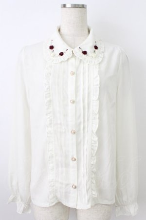 画像: axes femme POETIQUE / ロザリウムフリルブラウス M キナリ T-26-03-25-007-AX-BL-SA-ZT