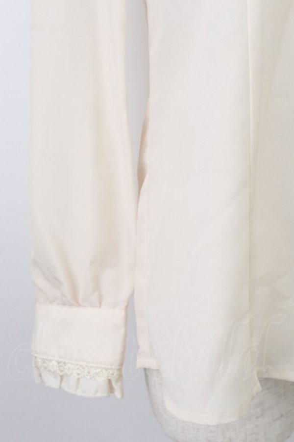 画像4: axes femme / お花刺繍フリルブラウス  アイボリーＸブラウン T-26-03-25-008-AX-BL-SA-ZT (4)