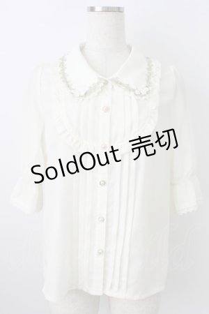 画像: axes femme POETIQUE / 薔薇モチーフ付ブラウス  アイボリー T-26-03-25-010-AX-BL-SA-ZT