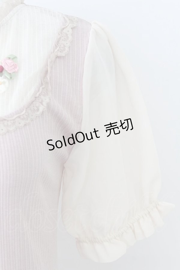 画像3: axes femme POETIQUE / ブーケリボン刺繍リブプルオーバー M アワピンク T-26-03-25-015-AX-TO-SA-ZT (3)