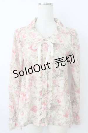 画像: axes femme / お花総柄ブラウス  白 T-26-03-25-016-AX-BL-SA-ZT