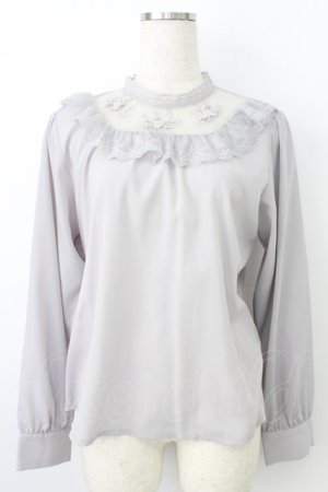画像: an another angelus / 立体フラワーレースヨークブラウス  グレー T-26-03-25-018-CA-BL-SA-ZT