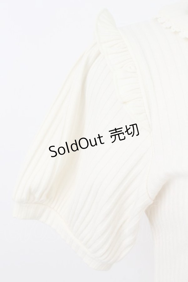 画像3: axes femme POETIQUE / フラワーリボン刺繍襟プルオーバー  アイボリー T-26-03-25-002-AX-TO-SA-ZT (3)