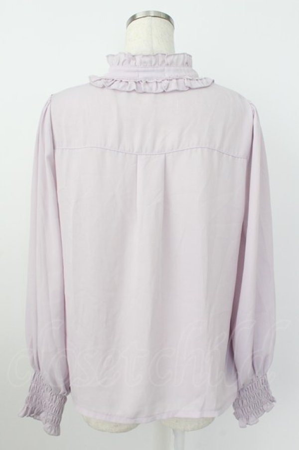 画像2: axes femme / レースジャボ付ハイネックブラウス  ラベンダー T-26-03-25-020-AX-BL-SA-ZT (2)