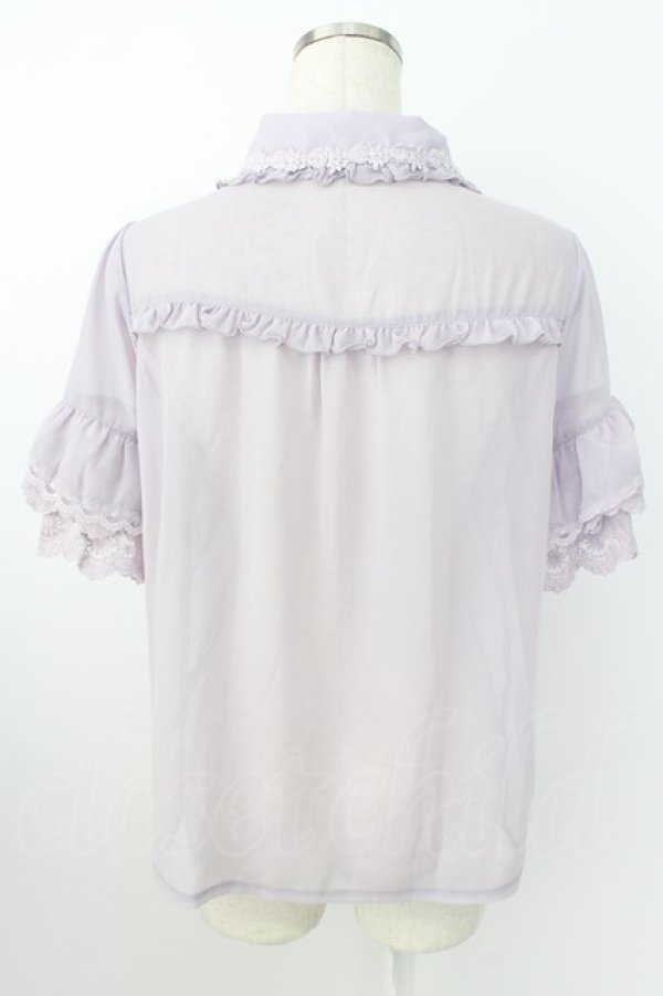 画像2: axes femme / シアーフリル丸襟ブラウス  ラベンダー T-26-03-25-021-AX-BL-SA-ZT (2)