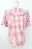 画像2: axes femme kawaii / ギンガムチェック半袖ブラウス M ピンク T-26-03-25-022-AX-BL-SA-ZT (2)