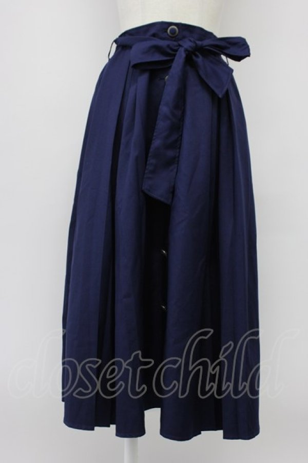 画像1: axes femme / フロントボタンスカート  ネイビー T-26-03-30-003-AX-SK-SA-ZT (1)