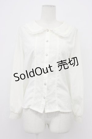 画像: axes femme POETIQUE / ビジューブローチ付ブラウス M キナリ T-26-03-30-023-AX-BL-SA-ZH