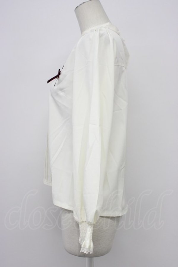 画像3: axes femme POETIQUE / パペトゥリーロゴ刺繍ブラウス  アイボリーＸブラウン T-26-03-30-024-AX-BL-SA-ZH (3)