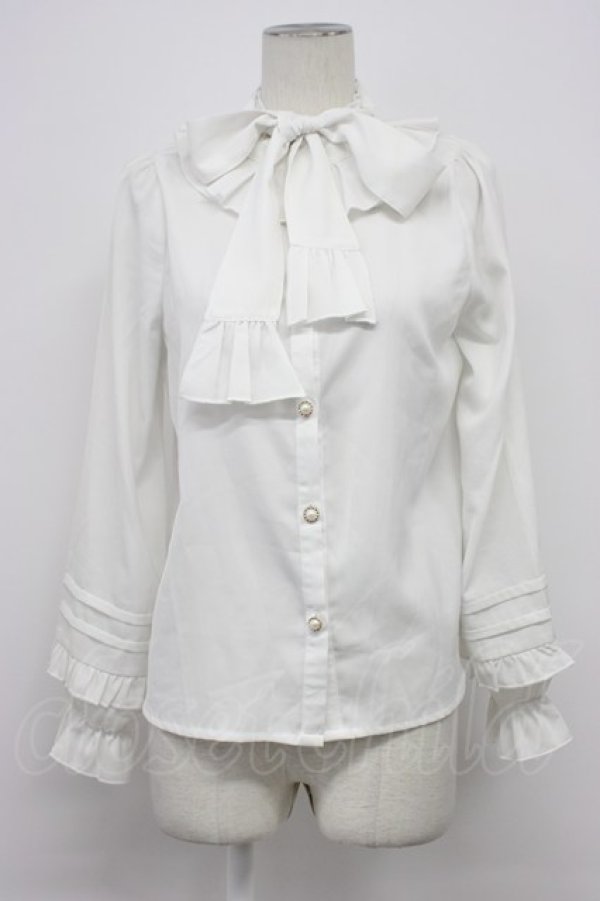 画像1: axes femme kawaii / ピンタック袖デザインブラウス  白 T-26-03-30-025-AX-BL-SA-ZT (1)