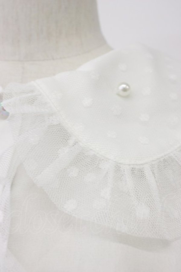 画像8: axes femme kawaii / ドットチュール半袖ブラウス  白 T-26-03-30-026-AX-BL-SA-ZT (8)