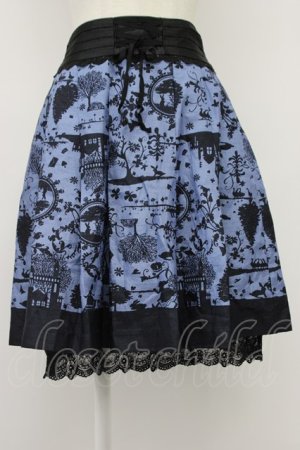 画像: axes femme / 10thスカート  ブルーＸ黒 T-26-03-30-004-AX-SK-SA-ZT