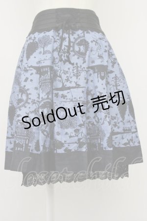 画像: axes femme / 10thスカート  ブルーＸ黒 T-26-03-30-004-AX-SK-SA-ZT