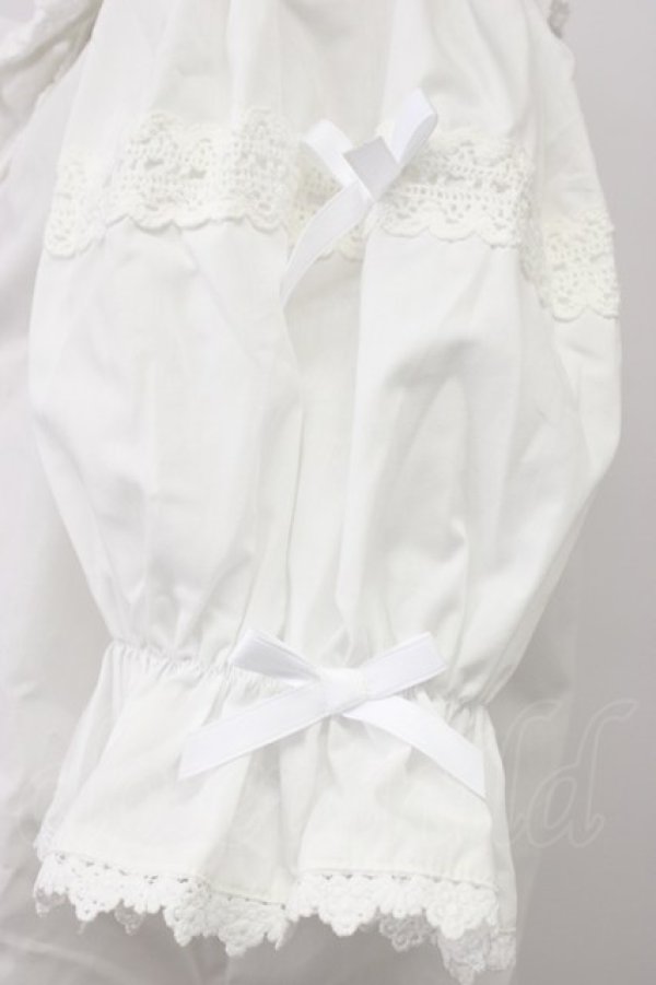 画像4: Chalmiere / トーションレース丸襟半袖ブラウス  白 T-26-03-30-027-0-BL-SA-ZT (4)