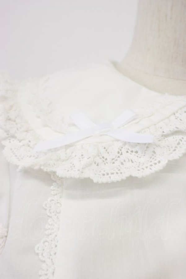 画像6: Chalmiere / トーションレース丸襟半袖ブラウス  白 T-26-03-30-027-0-BL-SA-ZT (6)