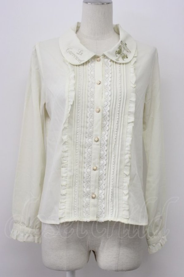 画像1: axes femme POETIQUE / メリーゴーランド刺繍ブラウス  キナリ T-26-03-30-028-AX-BL-SA-ZH (1)