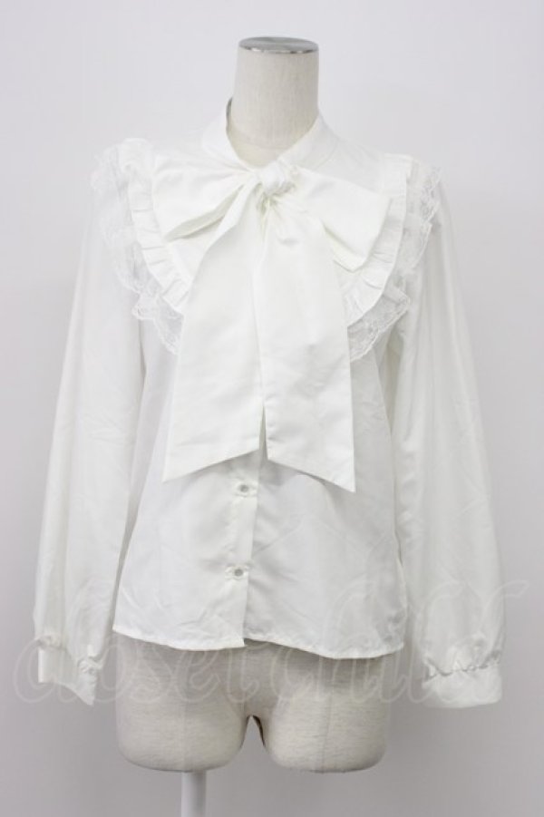 画像1: majoretty / MR*フリルボウタイブラウス M 白 T-26-03-30-030-GO-BL-SA-ZT (1)